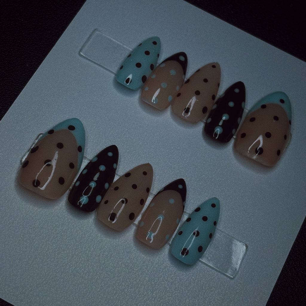 Blue & Brown Polka Dots